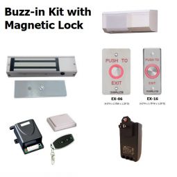 Single Door Remote Buzz-In Kit with Magnetic Lock